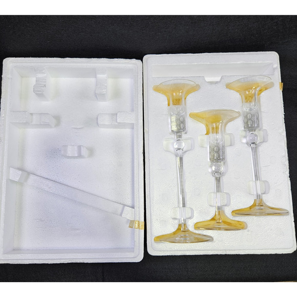 VTG Bjorn Wiinblad Rosenthal Studio Line Crystal Candlestick Set (3) Romance 70s - Picture 2 of 16